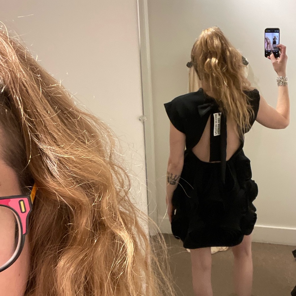 Viktor + Rolf Garden City Black Dress w Floral Rose Appliqué Mini! - Picture 3 of 8